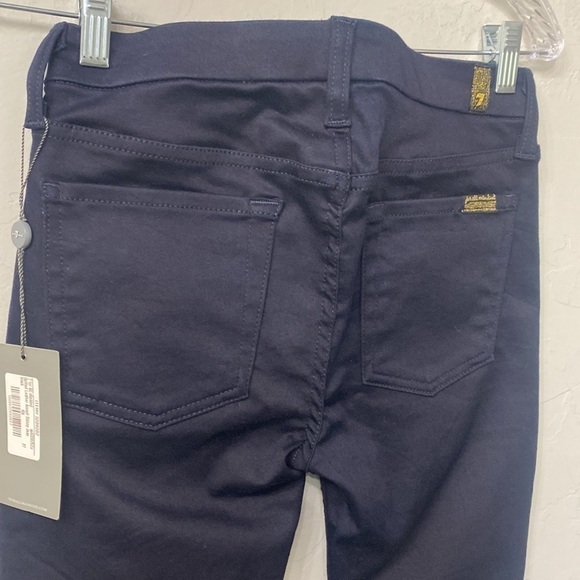 7 for all mankind quilted leather Accent skinny jeans black size 27. NWT. - Picture 11 of 13